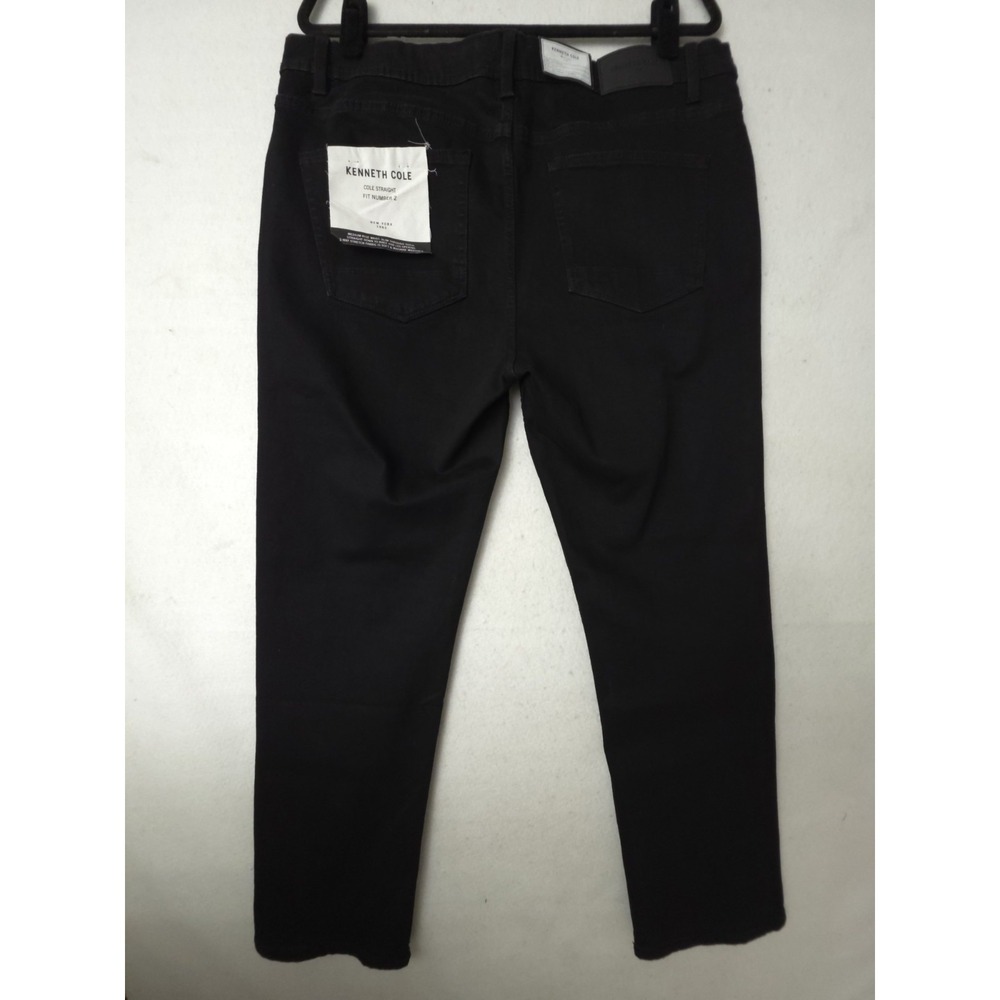 Kenneth Cole Mens Straight Fit Number 2 Jeans Black 36x32 Stretch NWT - Picture 8 of 11